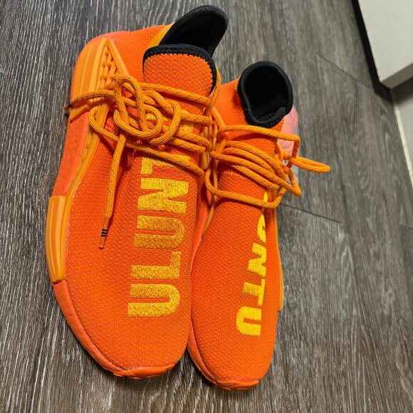 Adidas Pharrell Williams HU NMD GY0095 Orange Ubuntu Size 9.5 New w/ Box - Picture 1 of 11
